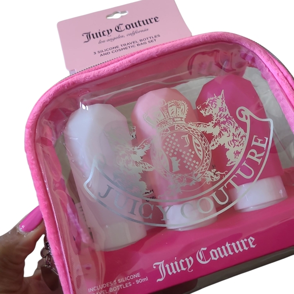 Juicy Couture Pink Silicone Travel Bottle Set - Picture 1 of 7